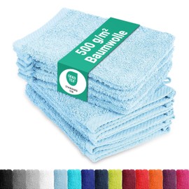 Pack of 10 Wash Mitts, 15 x 21 cm, 100% Cotton