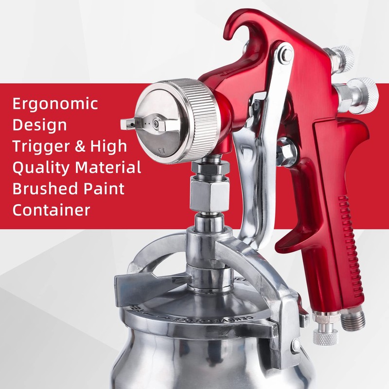 CarBole Suction Paint Sprayer Gun - 1000cc Capacity Cup with