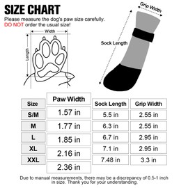 BEAUTYZOO Anti Slip Dog Socks Boots, Dog Shoes for Hot/Cold Winter Pavement, Waterproof Grip Dogs Booties Paw Protector for Hardwood Floor, Prevent Licking for Small Medium Large Dogs Puppy Senior Old