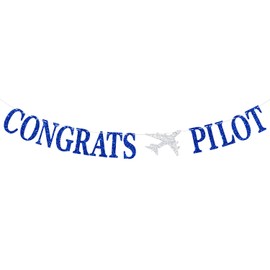 Congrats Pilot Banner, Congrats Grad, Congrats USAF/Future Pilot, Adventure Awaits, 2025 Pilot Academy Graduation Party Decorations