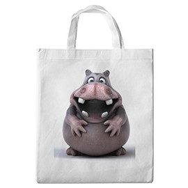 Merchandise for Fans Shopping Bag 38 x 42 cm 8 Litres 3D Comic Hippo Design, 1, shoulder bag