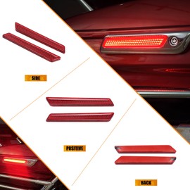 HCmotorku Motorcycle LED Saddlebag Latch Lights Saddlebag Side Marker Fit for Harley Touring Electra Glide Street Glide Road Glide Road King Ultra FLHX FLHT FLTR 2014-2023 (Red Lens)