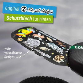 Riesel Design® - Dirt: Fink Mudguard Children's Bicycle / Splash Guard for Children Bicycle or Mountain Bike / Mudguard for Boys and Girls - Tool-Free Mounting on the Saddle - Stickerbomb