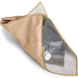 L.Y.F LAB Lunch Box, Wrapped Lunch Bag, Supervised by Vegetable Sommerapro, Insulated Bag, Rice Ball Case, Lunch Bag, Lunch Cloth, Insulated Lunch Cloth, 19.7 x 19.7 inches (50 x 50 cm) (Beige)