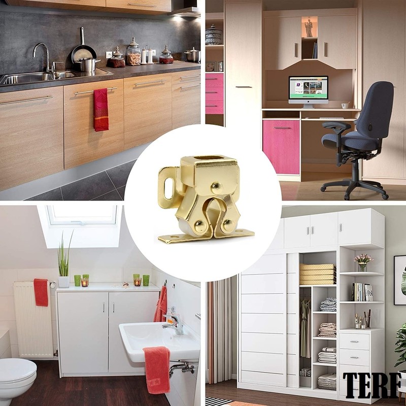 TERF® Heavy Duty Double Roller Catch Latch Electro Brass Furniture