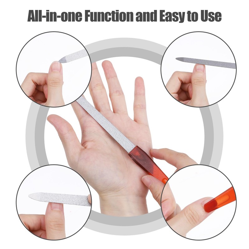 3 Pack 6.9 Inches Metal Nail File, Finger Nail Files