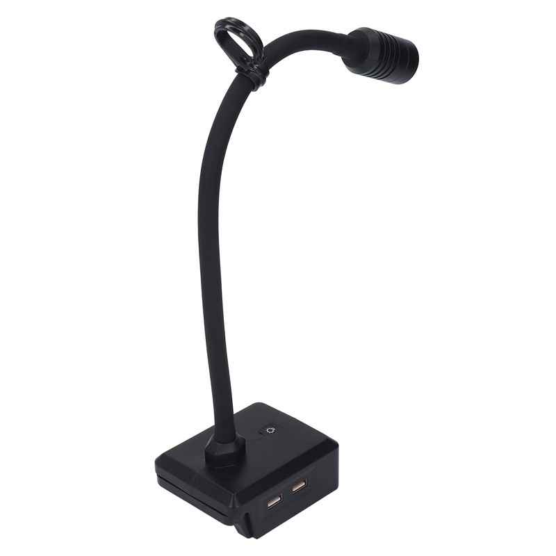LED Work Light Cordless Gooseneck Lamp 3 Modes Dual USB