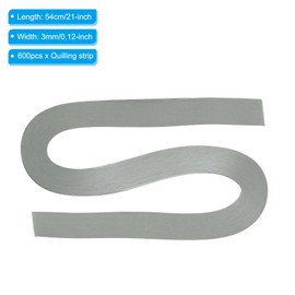 PATIKIL 600pcs Quilling Strips Paper 3mm(1/8") 54cm Origami Paper Quilling Strip for Art DIY Hand Craft Christmas, Light Grey