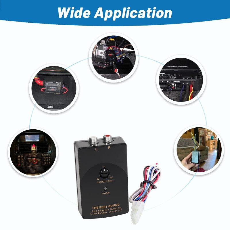 NuIth Car Audio Speaker Wire to RCA Line Output Converter,