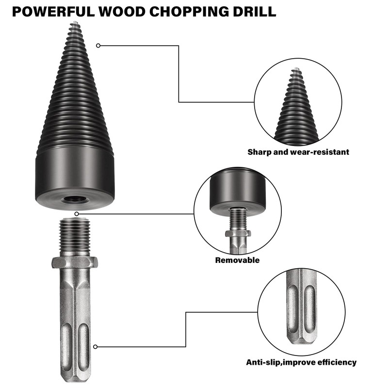 Ameri Wood Splitter Drill Bits Heavy Duty Drill Screw Cone