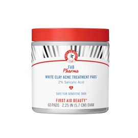 First Aid Beauty FAB Pharma White Clay Acne Treatment Pads 2% Salicylic Acid
