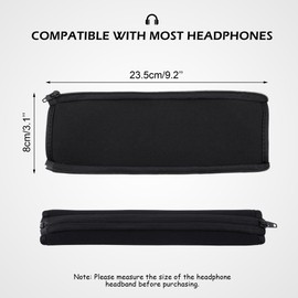 BlingKingdom Headphone Headband Cover Headphones Replacement Band Headband Protector with Zipper (Black)