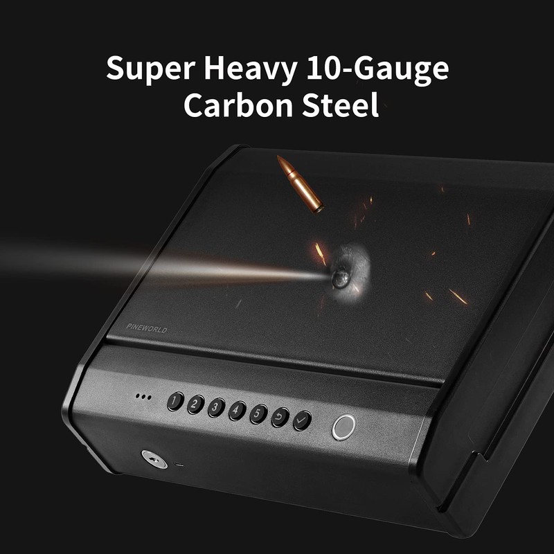 PINEWORLD Gun Safe For Handgun, Gun Case, Biometric Gun Safe
