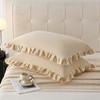 MOVE OVER Beige Ruffle Pillow Cases King Size Velvet Pillow