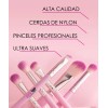 Pink Up, Brocha Polvo Translucido Suelto, Cerdas Suaves Color Rosa
