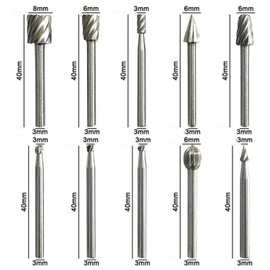 Gasea 20Pcs HSS Router Bits Burr Set with 1/8’’(3mm) Shank Wood Carving Rotary Tools Accessories for DIY Woodworking Carving Engraving Drilling