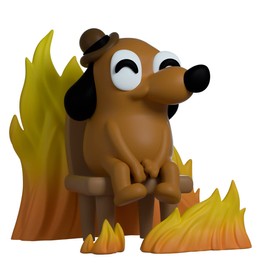 Youtooz This is Fine Dog, 3.7" Vinyl Figure of This is Fine Meme Dog Based on Funny Internet Meme This is Fine - Youtooz Meme Collection
