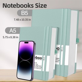 Mlife B5 Journal Notebooks College Ruled,Thick Notebook with 360 Numbered Pages,100Gsm Premium Thick Paper,Hardcover Journal for Men and Women,Journal Lined Notebook for Work School&Writing(Turquoise)