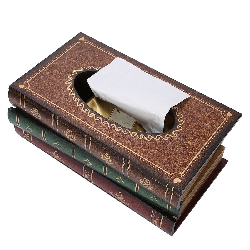 Book Shaped Tissue Box Home Decoration Storage Props Office Ornaments