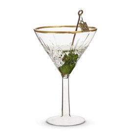 RAZ Imports EC Elegant Martini Ornament, 4.75-inch Height, Glass and Resin