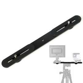 RALSPEC Dual Camera Flash Bracket 1/4" Thread Double Tripod Extension Slider Mount Bar Arm 27cm For DSLR Flash LED Light