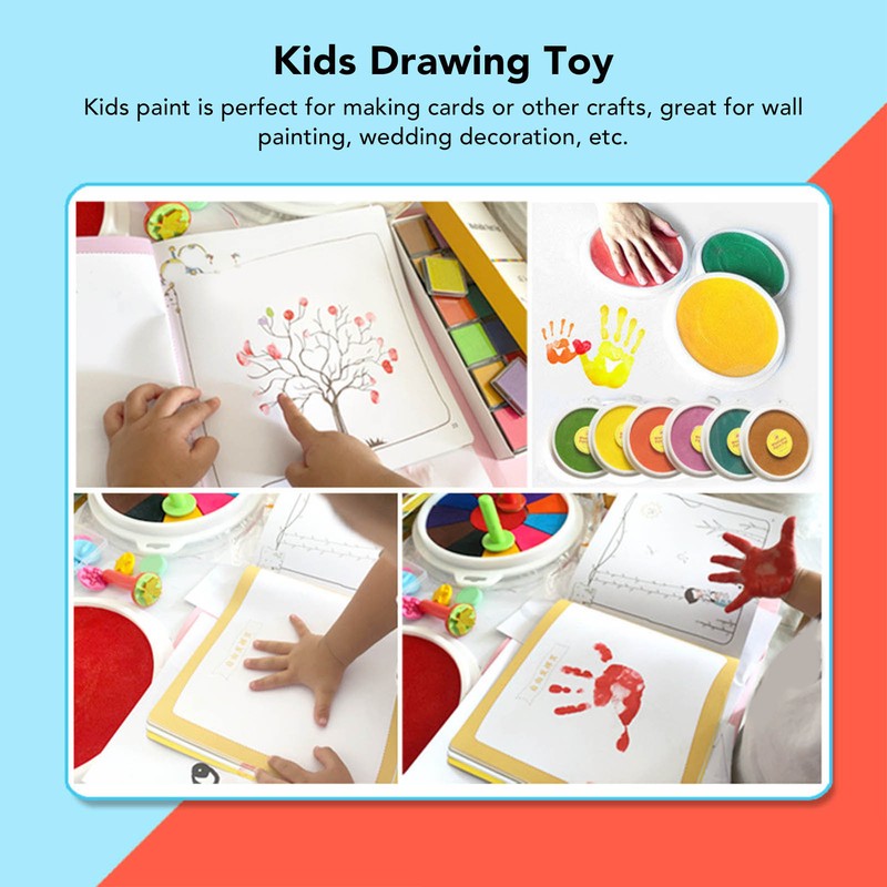 Finger Paint Kit Multi Colors Washable Funny DIY Crafts Finger