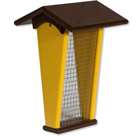 DutchCrafters Peanut Hanging Poly Bird Feeder (Tudor Brown & Lemon Yellow)
