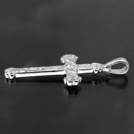 Leilani Hawaiian Jewelry Cross Plumeria & Scroll Engraved Pendant Necklace, Silver 925