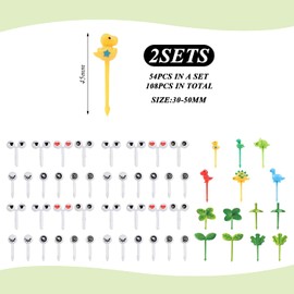 NIDHFG 108 Pieces Cartoon Fruit Forks, Plastic Fruit Forks, Party Fruit Forks, Creative Fruit Forks, Mini Fruit Forks.