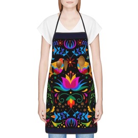 Senheol Mexican Cinco de Mayo Aprons, Kitchen Chef Waterproof Adjustable Apron For Bbq With Pockets, Mexican Dia De Los Muertos Gift For Women Men