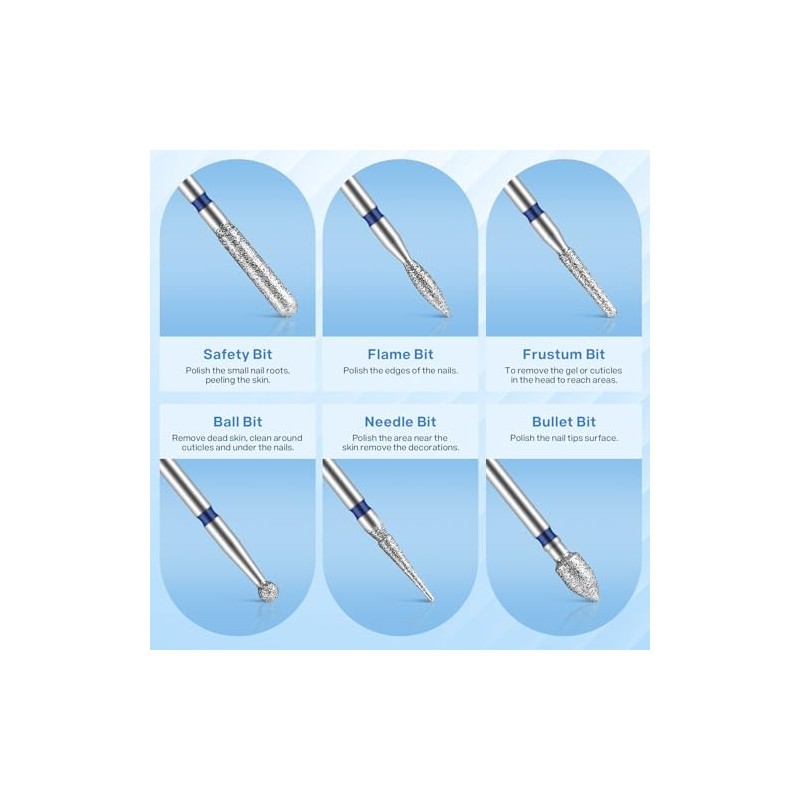 MAQUITA 13 Nail Drill Attachments, 3 Pieces Tungsten Carbide Nail