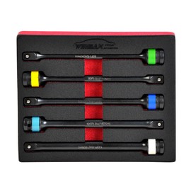 5PCS 1/2 in. Drive Torque Limiting Extension Bar Set, 65-140 ft. lbs Impact Torque Sticks Set