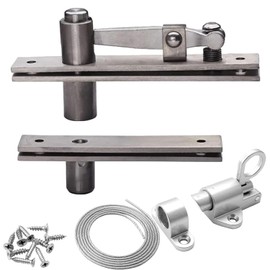 TamBee Hidden Bookcase Hinges Pivot Door Hinge with Lock Hidden Door Hinges for Secret Door 304 Stainless Steel with Spring Latch Lock and Cable