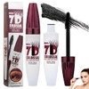 2 Pieces 7D Waterproof Mascara, Natural Length,Long-Lasting & Buildable Volume,
