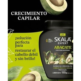 Skala Crema para peinar Abacate Hidratación, Fuerza y brillo 1kg Mascarilla Crema para cabello seco Crema leave-in | Hidratante capilar Tratamiento pa