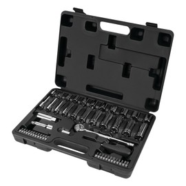 Performance Tool W38193 52-Piece Universal Socket Set with SAE and Metric Spline, Chrome Vanadium Steel Construction, and Durable Storage Case