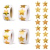 GTOTd Gold Yellow Star Dot Stickers Roll Labels（2000 pcs） Holographic