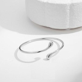 Cubahop Water Droplet Arm Bracelet Armband Arm Cuff Open Arm Chain Bangle Charm Upper Arm Bracelets for Women (Silver)