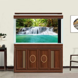 Aquarium Backdrop Rain Forest Waterfall Terrarium Background Rainforest Nature Landscape Jungle Plants Aquarium Background Reptile Habitat Wallpaper Backdrop Vinyl 48x18in