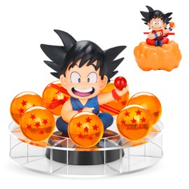 Lenporl Lenporl DBZ Dragon Ball Action Figure Toys with 1.4 Inch Crystal Stars Dragon Ball and Transparent Base, Goko Action Figure with Gift Box for Birthday Gifts