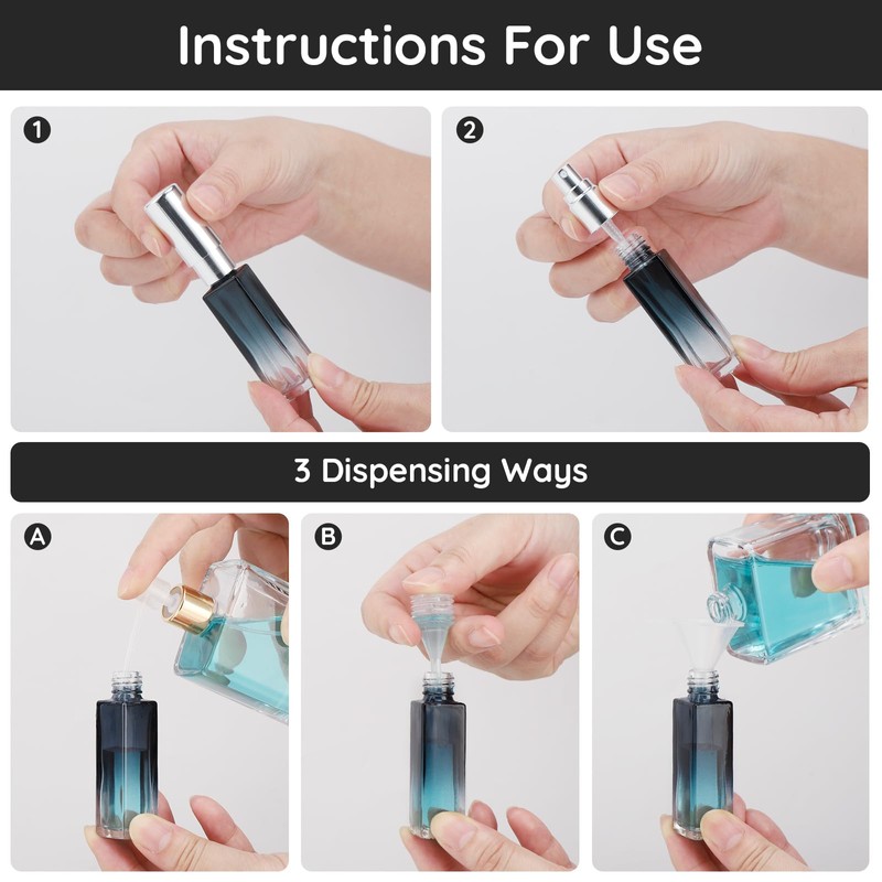 Segbeauty Refillable Perfume Bottle Travel, 5 Set of 10ML Pocket