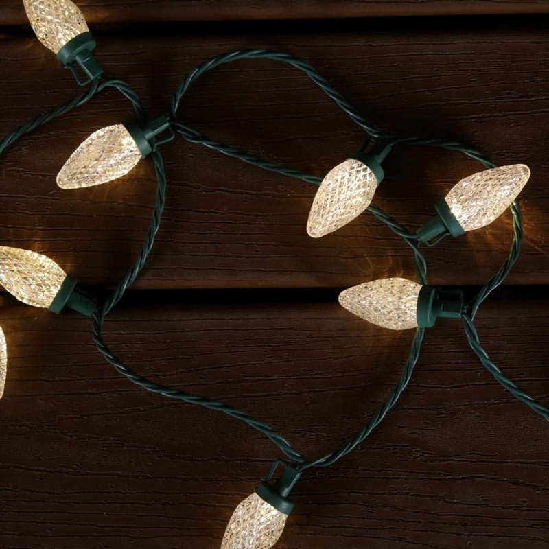 GE StayBright 50-Count 24.5-ft Random Sparkle Warm White C9 LED