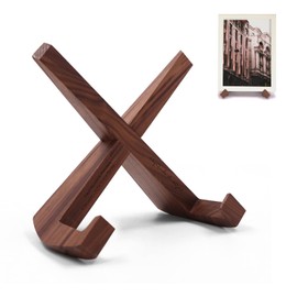 Wooden Record Stand for Record Stand Album Magazine Photo Book Accessories (Brown)