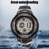Black Men Digital Watch Waterproof LED Backlight Stopwatch Countdown 12/24