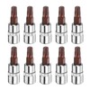 HARFINGTON 10pcs T30 Torx Bit Socket 1/4" Square Drive Star