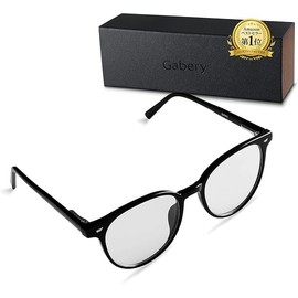 [Gabery] Blue Light Cut Glasses [TR90 x Spring Hinges Designed to Stay in Place for Durability] Men's/Women's, Dateless Glasses UV Protection Lens, Matte Black