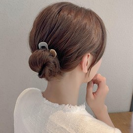 LOHGOU 2Pcs Large French Style Hair Forks Shell U Shaped Hair Pins for Women and Girls, Vintage Hair Pins Hairstyle Accessories for Buns, Long and Thick Hair (Gold)