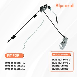Blycorul Side Door Latch Assembly with Cable & Rod, Right Passenger Side Hinged Lock for Ford 1992-2019 E150 E250 E350 Econoline Van, Door Connective Repair Lock Latch Replaces 8C2Z15264A00B