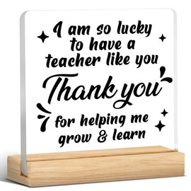 Teacher Appreciation Gifts for Women Men, Thank You Gifts for Teachers, Teacher Acrylic Desk Sign Decor (4 x 4 Inches)
