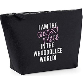 Hippowarehouse I Am The Greatest Niece In The Whooooollee World! printed make up cosmetic wash bag 18x19x9cm